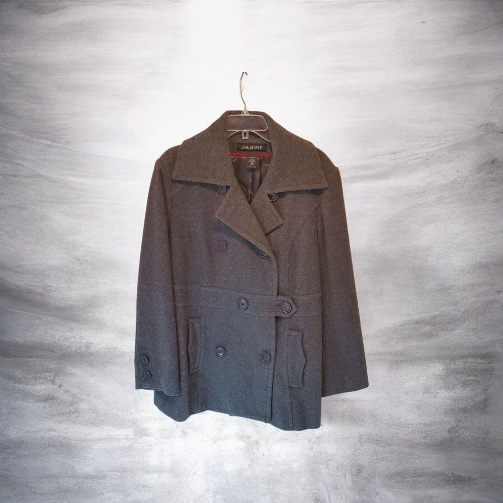 🌼Lane Bryant Charcoal Wool Blend Coat Size 14/16W